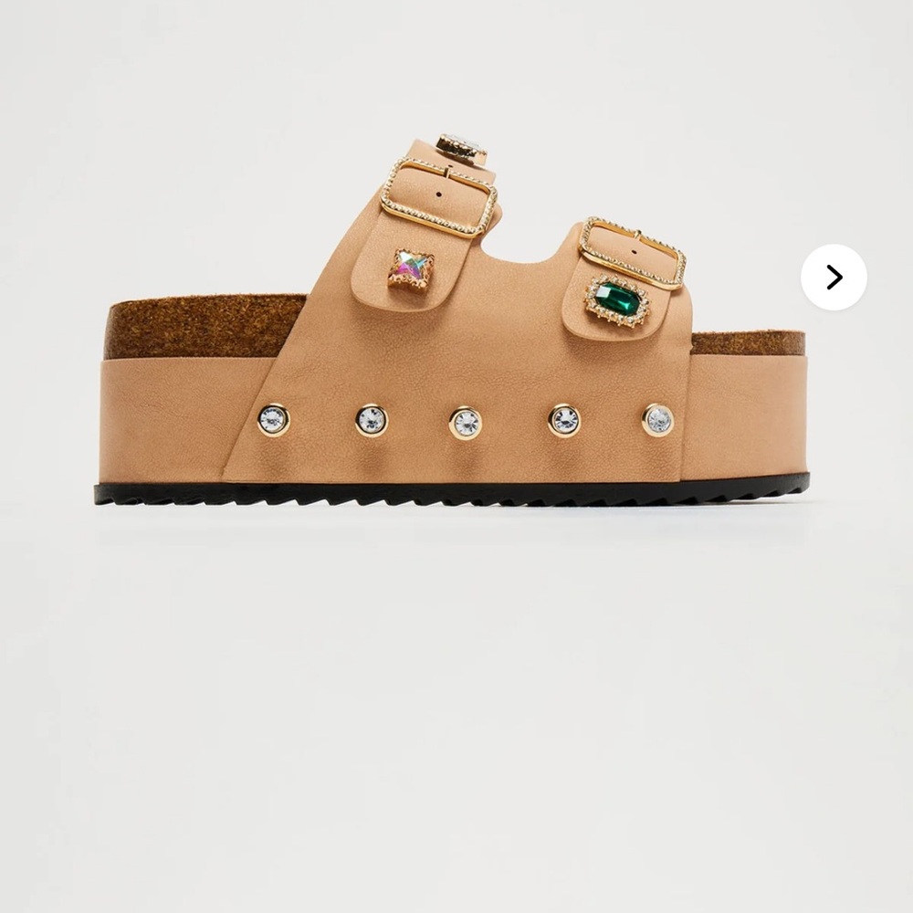 Arabelle Embellished Platform Sandals - Nude - Picture 2 of 4